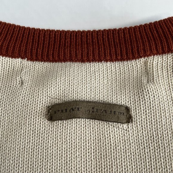 Phat Farm XXL Sweater Mountain Climber Beige Yellow Orange Baggy Pullover HipHop - Picture 9 of 16